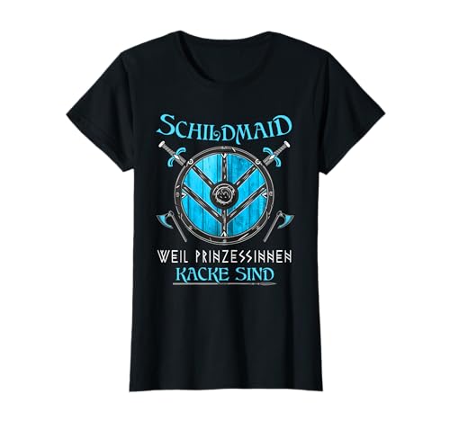 Schildmaid - Weil Prinzessinnen kacke sind Wikinger Damen T-Shirt von Lagertha - keltische Mythologie Kriegerin Runen