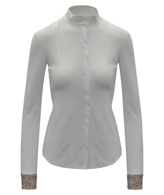 Turnierbluse "Janne" Cuff Paisley Orange von Laguso