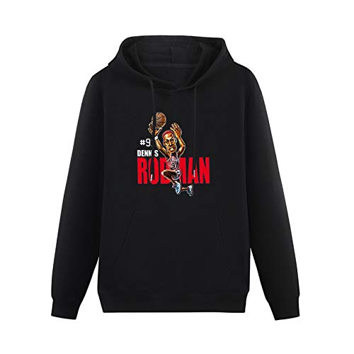 Dennis Rodman Retro Basketball Caricature Mens Hoodie Casual Long Sleeve Plain Drawstring Tops with Pockets Size XXL von Lahe