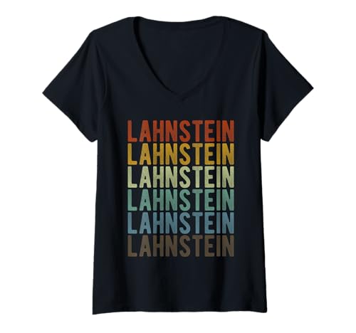 Damen Lahnstein Stadt Retro Vintage T-Shirt mit V-Ausschnitt von Lahnstein Stadt Geschenk