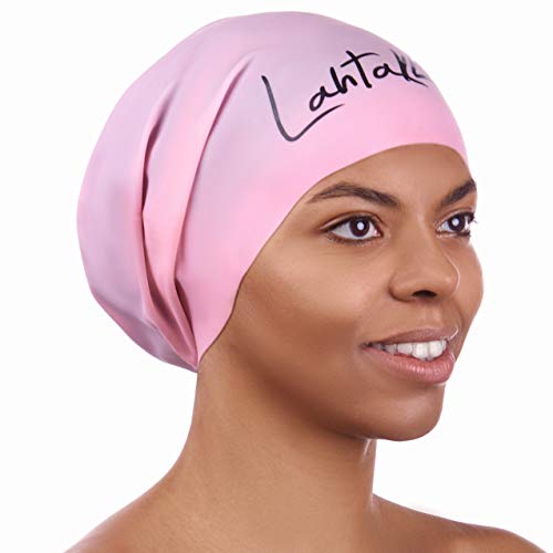 Lahtak Badekappe – Badekappe Damen – Badekappe Damen wasserdicht Lange Haare – Badekappe Herren (Rose Quartz XL) von Lahtak