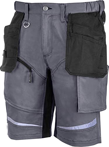 Lahti PRO Herren Cargo Herren-Arbeitsshorts Shorts | Größe: 2XL | Farbe: Grau | Arbeitshose Sommer für Männer | Kurze Arbeitshosen | Hose aus Baumwolle | mit Werkzeug-Taschen von Lahti PRO