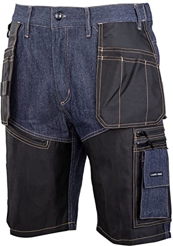 Lahti PRO Herren Jeans Cargo Herren-Arbeitsshorts Shorts | Größe: 2XL | Farbe: Blau | Arbeitshose Sommer für Männer | Kurze Arbeitshosen | Hose aus Baumwolle | mit Werkzeug-Taschen von Lahti PRO