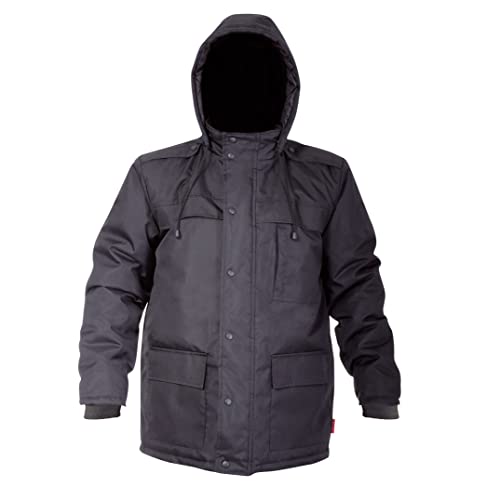 Lahti PRO Herren Winterjacke | Größe: 2XL | Farbe: Schwarz | Isolierte Jacke | Funktionsjacke mit Abnehmbarer Kapuzen | Arbeitsjacke Herren Winter | Gefüttert | Wasserdicht | Warme von Lahti PRO