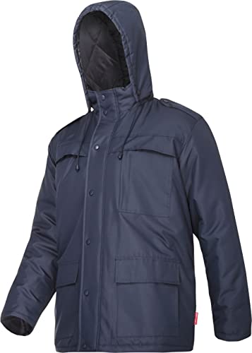 Lahti PRO Herren Winterjacke | Größe: XL | Farbe: Marineblau | Isolierte Jacke | Funktionsjacke mit Abnehmbarer Kapuzen | Arbeitsjacke Herren Winter | Gefüttert | Wasserdicht | Warme von Lahti PRO