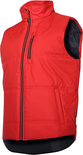 Lahti PRO Weste Herren Steppweste Outdoor mit Stehkragen| Size: XL, Rot/Schwarz, Durchgehendem Reißverschluss, Seitentaschen, Herrenweste, Winterweste von Lahti PRO