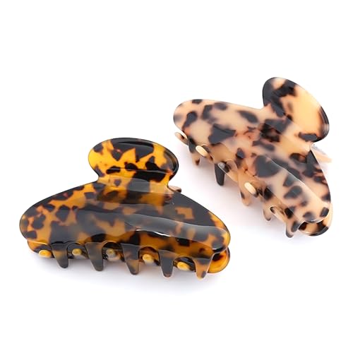 Haarklammer 2 Stücke 6.5x4 cm Acetat Haarspangen Haarklammern Mittelgroße Haarspange Hair Clip Haarschmuck,für Damen Mädchen Dickes und Dünnes Haar von Lahviuu