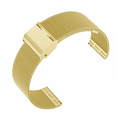 Lahviuu Metall Uhrenarmbänder, Smart Watch Herren, Edelstahl Armbänder Schnellspanner Uhrenarmband fur Herren und Damen Smartwatch und Traditionelle Uhr 20mm Gold von Lahviuu