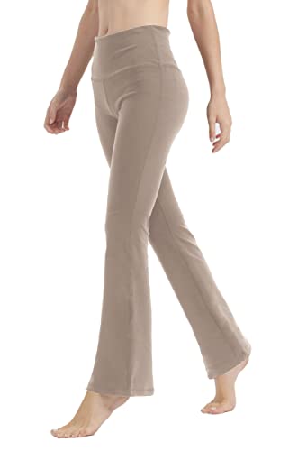 LaiEr Yogahose für Damen, Bauchkontrolle, Workout, Bootleg-Hose, hohe Taille, 4-Wege-Stretch-Hose mit Innentaschen(Light Brown,3X-Large) von LaiEr