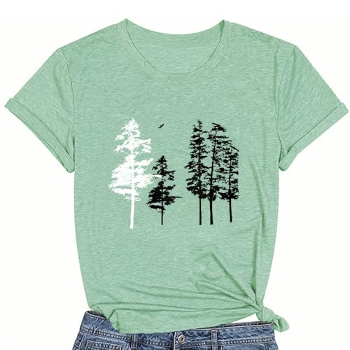 Lustiges Damen-T-Shirt, schmal, Kiefernbaum, Sommer, Wandern, Camping, athletisch, Natur, lässig, bequeme Kleidung, Bean Green-04, Mittel Lustiges Damen-T-Shirt, schmal, Kiefernbaum, Sommer, Wandern, Camping, athletisch, Natur, lässig, bequeme Kleidung, Bean Green-04, Mittel von Laibao