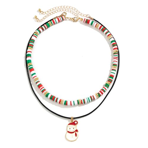 1 Set Weihnachten Perlen Halskette Mode Anhänger Halskette Verstellbares Schichten Coole Mädchen Schmuck Schlüsselblattkette Einzigartige Und Charmante Perlen Halskette Geschenk Für Frauen Täglich von Laikoutd