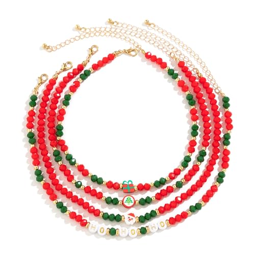 1 Set Weihnachten Perlen Halskette Mode Anhänger Halskette Verstellbares Schichten Coole Mädchen Schmuck Schlüsselblattkette Einzigartige Und Charmante Perlen Halskette Geschenk Für Frauen Täglich von Laikoutd