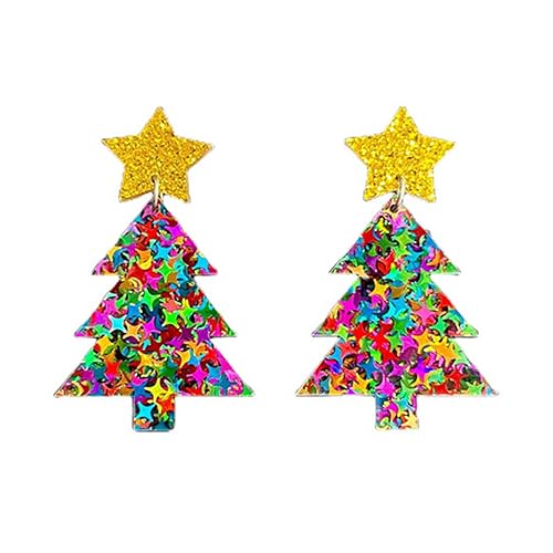 1pair Weihnachtsbaum Pailletten Bolzen Ohrringe Frauen Glitzer Sanfte Mehrfarbige Regenbogenohrringe Trend Eleganter Schmuck Ohrringe Für Mädchen von Laikoutd