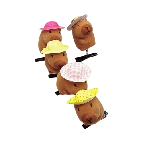 5 x 3D-Capybaras-Haarnadeln, stilvolle Tier-Haarspange, Haardekoration, Tier-Kopfbedeckung für verschiedene Anlässe von Laikoutd