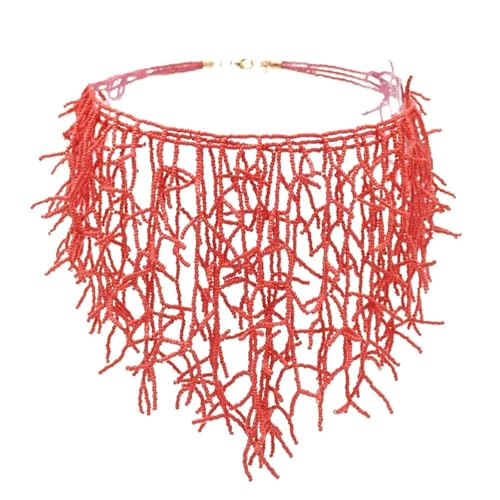 Anspruchsvolle, handgewebte Korallen-Halskette mit eleganter Farbe, tragbares Accessoire für Abendveranstaltungen, trendige Damen Anspruchsvolle, handgewebte Korallen-Halskette mit eleganter Farbe, tragbares Accessoire für Abendveranstaltungen, trendige Damen von Laikoutd