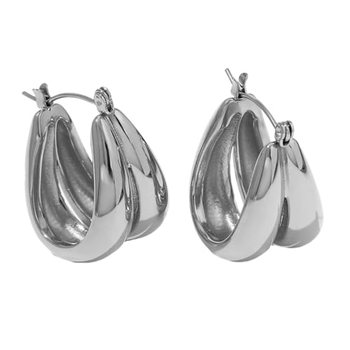 Bequeme Verschleiß Loop Ohrringe 18K Gold Plattiert Titaniumstahl Modezubehör Für Trendige Frauen Alltäglicher Verschleiß Wasserdichte Modeohrringe von Laikoutd