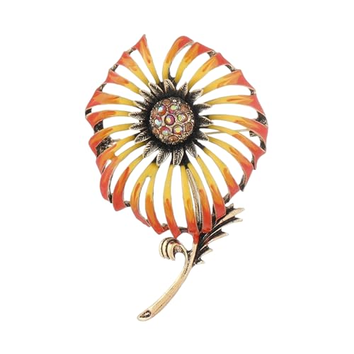 Datelose Blumenbrosche Vintage Motive Drop Öl Detailliert Goldplattiertes Finish Crystal Center Blatt Design Vintage Inspirierte Schmuck Schmuck von Laikoutd