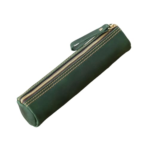 Echte Leder Stiftkoffer Reißverschluss In Bleistiftbeutel Geräumiges Lagerraum Für Schulbürogeschäft Essentielles Leichtgewicht Tragbarer Stiftkoffer von Laikoutd