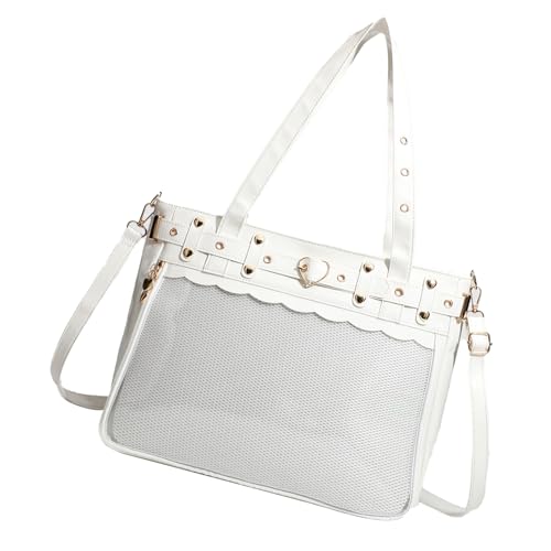 Edgy Youth Styles Durchscheinende Umhängetasche Punk Inspirierte Dekore Crossbody Taschen Geräumiges Fach Für Konzerte Event Punk Rock Besetzt Handtasche von Laikoutd