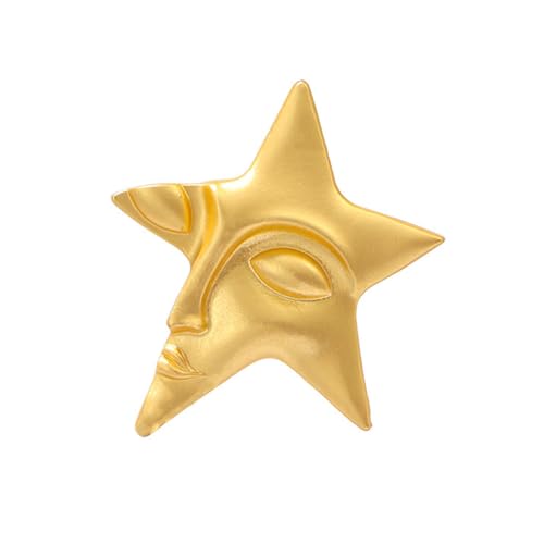Einzigartige Gesichts Und Sterndesigns Brosche Stifte Gold Platted Revers Pin Anzug Halsband Accessoires Für Besondere Anlässe Einzigartige Design Brosche von Laikoutd