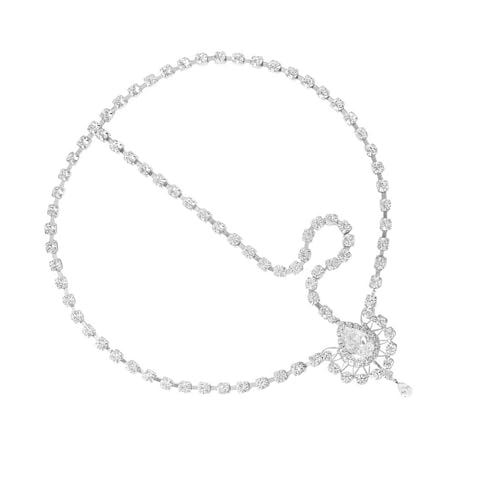 Elegante Funkelnde Stirnstropfen Stirnband Strasshaarkette Charme Augenbrauen Kopfketten Hochzeitszeremonie Haarverzierung von Laikoutd