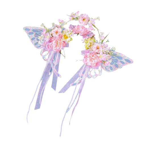 Elegante Imitatiion Blumen Kopfstück Mit Fließenden Bändern Für Traditionelle Kostüme Von Frauen Und Feierlichkeiten Täglich Verwenden von Laikoutd