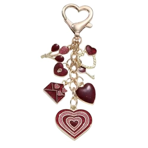 Fashion Heart Pailled Keychain Butterfly Quasten Leichte Tasche Ornament Handtasche Pendnat Für Tägliche Pendelverkehrs Oder Reisemetallschlüsselkette von Laikoutd