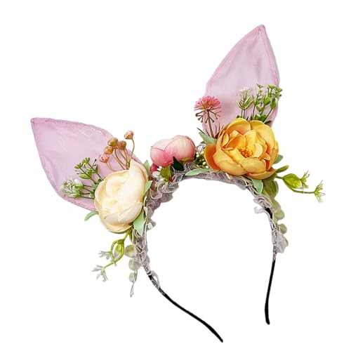 Große Hasen Ohren Haare Hoop Polychrome Blumenhaarband Weibliche Anime Stirnbänder Für Kinder Und Teenager von Laikoutd
