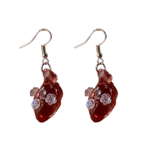 Halloween Party Herzohrringe Stylish Heart Drop Ohrringe Trendy Gothic Ohr Dangle Herzohrschmuck Für Mode Look Herzohr Anhänger von Laikoutd