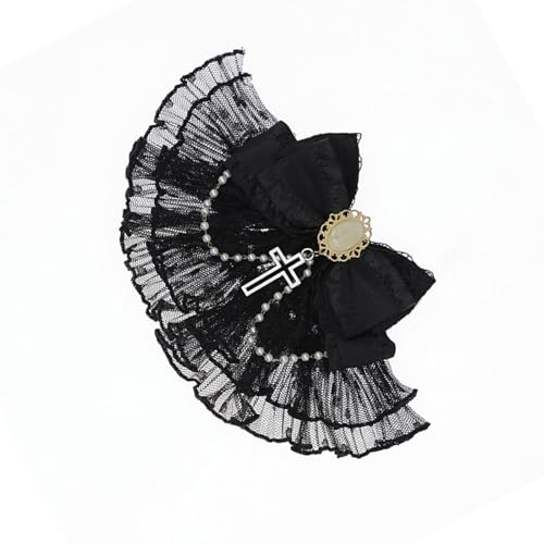 Jabot-Haarspange mit Spitzen-Schleife, für Damen, gekreuzte Anhänger-Haarschleifen, 2000er-Jahre-Punk-Haarspange, alle passenden Haardekorationen Jabot-Haarspange mit Spitzen-Schleife, für Damen, gekreuzte Anhänger-Haarschleifen, 2000er-Jahre-Punk-Haarspange, alle passenden Haardekorationen von Laikoutd