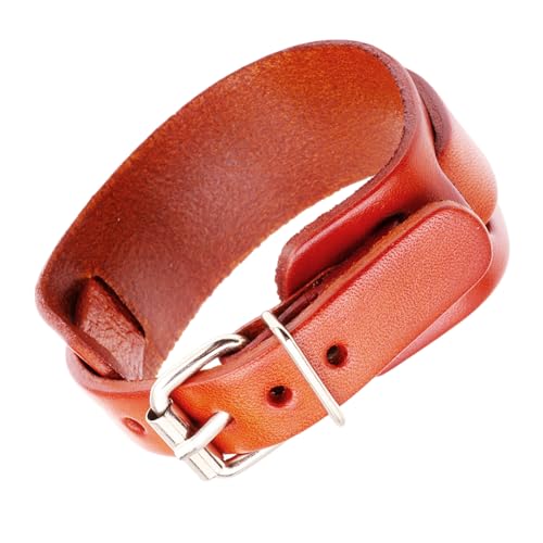 Laikoutd 2. Vintage Nervöses Doppelschicht Leder Armband Verstellbares Schnallen Punk Manschettenkettenzubehör Unisex Doppelschichtmanschette Armband Leder von Laikoutd