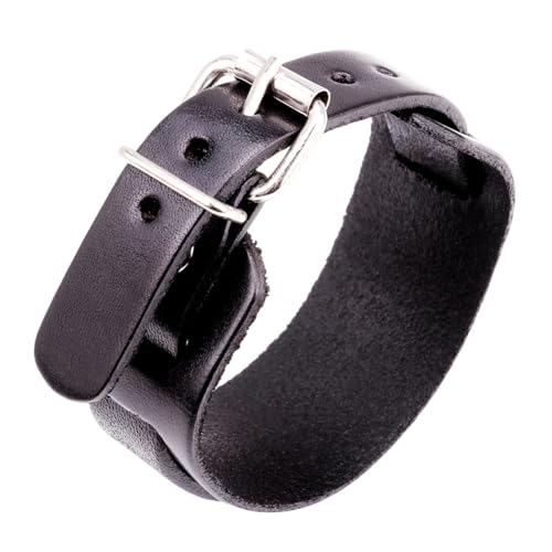 Laikoutd 2. Vintage Nervöses Doppelschicht Leder Armband Verstellbares Schnallen Punk Manschettenkettenzubehör Unisex Doppelschichtmanschette Armband Leder von Laikoutd