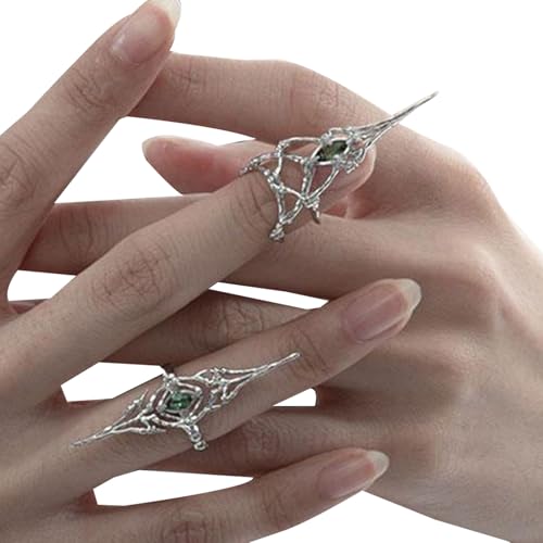 Laikoutd 2pcs Stilvolle Knochennägel Tippringe Moderne Verstellbare Größe Offene Gelenkringe Ornament Handgemachte Modezubehör Bequemer von Laikoutd