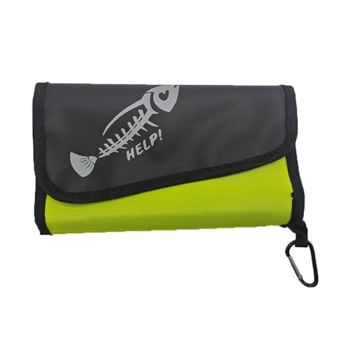 Laikoutd Angelködertasche, Angelvorfach, Geldbörse, Tasche mit Karabiner, Köder, Geldbörse, Tasche, Angelköder, Tragetasche, grasgrün von Laikoutd