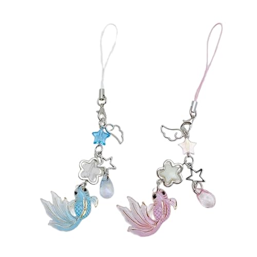 Laikoutd Auffällige Geflügelte Anhänger Mobiltelefoncharm Mode Perlen Keychain Keyring Accessoire Für Bag Rucksack Geldbeutel Telefon Charme von Laikoutd