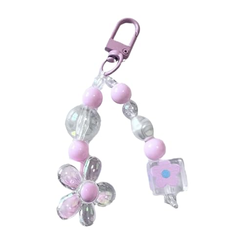 Laikoutd Bunte Blütenschlüsselkettenanhänger Acryl Niedliche Schlüsselhalter Perlen Keychain Anhänger Vielseitiges Zubehör Für Schlüssel Rucksäcke Buntes Schlüsselbund von Laikoutd