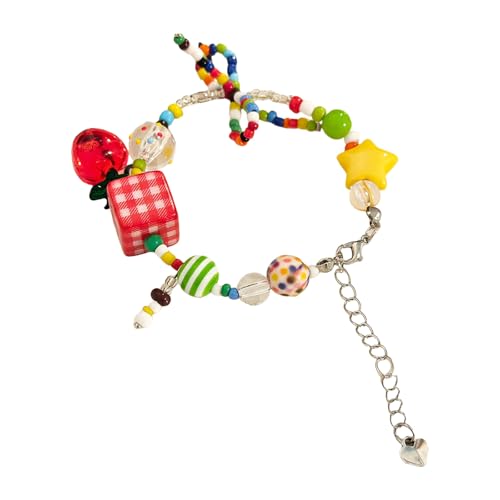 Laikoutd Buntes Perlenarmband Mit Bowknot Designs Für Trendige Frauen Und Mädchen Tragbar Für Tägliche Verschleiß Und Geschenke Farbiges Perlenarmband von Laikoutd