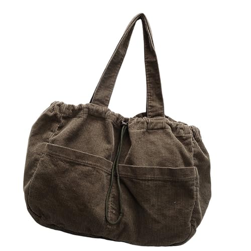 Laikoutd Damen Lässige Umhängetasche Pendeln Cord Unterarm Große Kapazität Achselgrade Handtaschen Große Kapazität Schulter Für Frauen Kordelschnur Handtasche Kord von Laikoutd