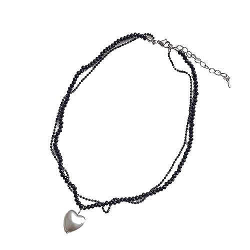 Laikoutd Doppelgeschichtetes Kristallliebe Herz Anhänger Halskette Frauen Verstellbare Neckkettenleuchte Luxus Vielseitiges Trottel Kettenkette Elegant Und Charmant Laikoutd Doppelgeschichtetes Kristallliebe Herz Anhänger Halskette Frauen Verstellbare Neckkettenleuchte Luxus Vielseitiges Trottel Kettenkette Elegant Und Charmant von Laikoutd
