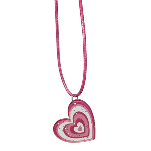 Laikoutd Einfache Funkelnde Acrylherz Herzanhänger Halskette Party Schmuck Fashion Statement Choker Einfache Verstellbare Kragen Halskette Funkelnde Acryl Herz Anhänger Halskette von Laikoutd