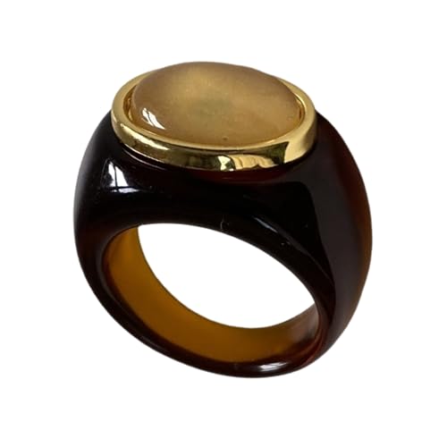 Laikoutd Einfache Harzgeometrische Ringe Farbenfrohe Edelsteine ​​Punk Finger Ringe Wasserdichtes Modeaccessoire Für Alltägliche Kleidung Modeaccessoire von Laikoutd