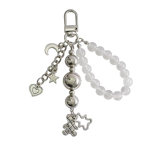 Laikoutd Einzigartige Handgefertigte Schlüsselringe Mode Keychain Anhänger Mit Bärenherz Und Charme Freundschaft Geschenk Handtasche Dekoration Leichtmetallringe Handtasche Dekoration Handgefertigtes von Laikoutd