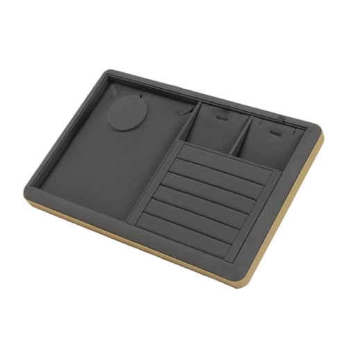 Laikoutd Elegante Robuste PU Lederschmuck Organisatoren Tray Accessoire Für Frauen Ringe Ringe Ohrringe Halsketten Armbänder Display Tablett von Laikoutd