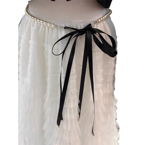 Laikoutd Elegante Schwarze Bogenknoten Taillenkette Damen Bogenknot Taillenkette Gürtel Für Kleiderrock Körper Bund Fashion Schmuck Braune Gürtel Frauen von Laikoutd