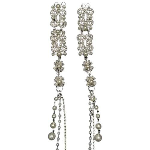 Laikoutd Elegante Silber Quasten Haarclip Mit Strasssteinen Und Perlen Einzigartige Ethnische Stile Haarnadel Stylish Haartippe Für Hochzeiten Trendy Hair Accessoire Für Damen von Laikoutd