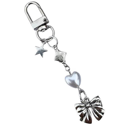 Laikoutd Empfindliche Herzsack Anhänger Telefon Charme Fashion Schlüsselbund Brieftaschen Rucksack Accessoire Für Frauen Und Mädchen Silber Herz Keychain Laikoutd Empfindliche Herzsack Anhänger Telefon Charme Fashion Schlüsselbund Brieftaschen Rucksack Accessoire Für Frauen Und Mädchen Silber Herz Keychain von Laikoutd