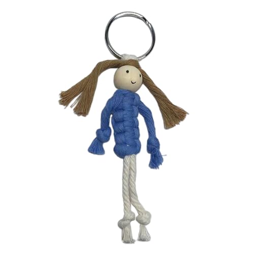 Laikoutd Handgewebte Niedliche Matchstick Männer Telefon Shells Kette Roman Schoolbag Anhänger Schlüsselbund Telefon Schnalle Dekoration Handgewebte Süße Matchstick Männer Telefon Schmuckstück von Laikoutd