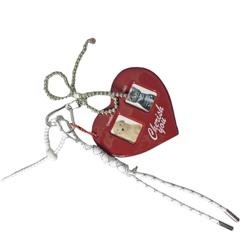 Laikoutd Herz Charmeschlüsselkette Mit Bowknot Und Gewebten Hangkordkartenhülle Anhänger Keyring Schmuck Für Rucksäcke Und Handtaschen Jeden Verwenden Schlüsselbund von Laikoutd