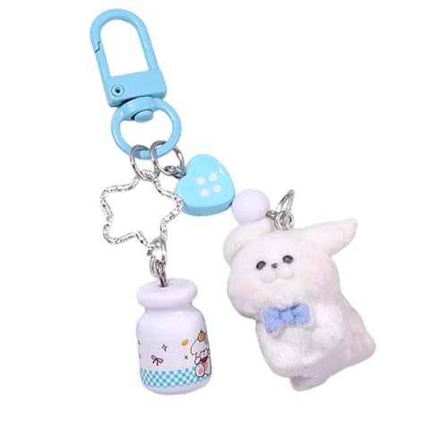 Laikoutd Hund Schlüsselbeutel Zauber Für Frauen Geldbeutel Handtasche Rucksack Anhänger Auto Keyring Ästhetische Schlüsselanhänger Charme Flockenhund Keychain von Laikoutd