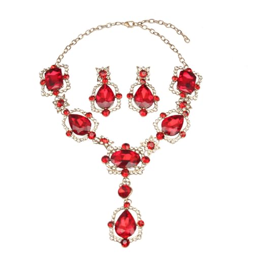 Laikoutd Kristall-Edelstein-Schmuck mit Halskette und Ohrringen für Frauen, die europäischen Stile und funkelnden Reiz suchen Laikoutd Kristall-Edelstein-Schmuck mit Halskette und Ohrringen für Frauen, die europäischen Stile und funkelnden Reiz suchen von Laikoutd